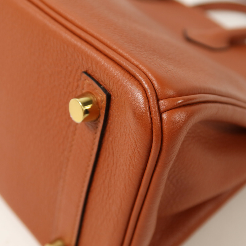 HERMES Clemence皮革Birkin 25手挽袋Cuivre-12