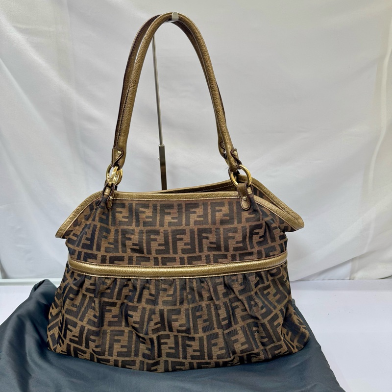 芬迪 FENDI ZUCCA 老花大號托特肩背包-2