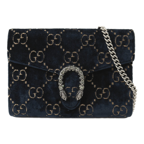 GUCCI 天鵝絨Wallet On Chain鏈帶肩背袋