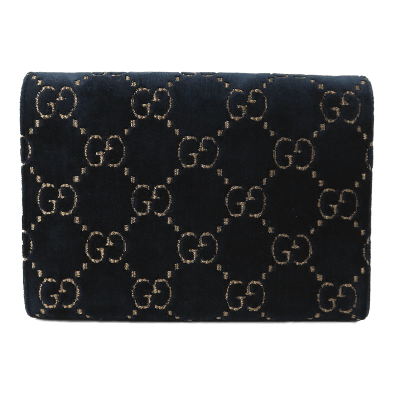 GUCCI 天鵝絨Wallet On Chain鏈帶肩背袋-1