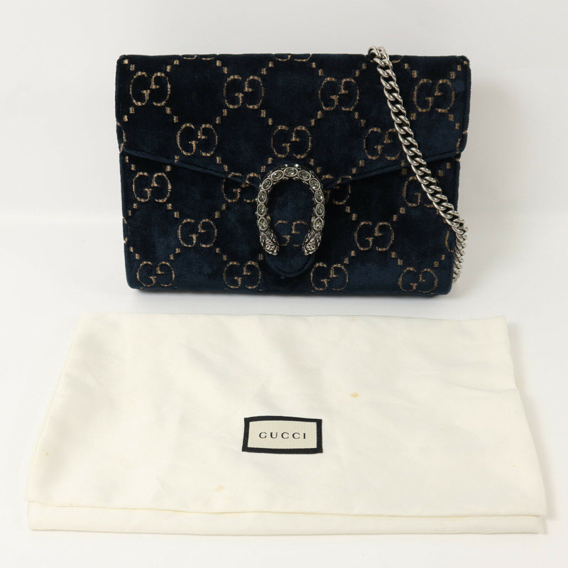 GUCCI 天鵝絨Wallet On Chain鏈帶肩背袋-8