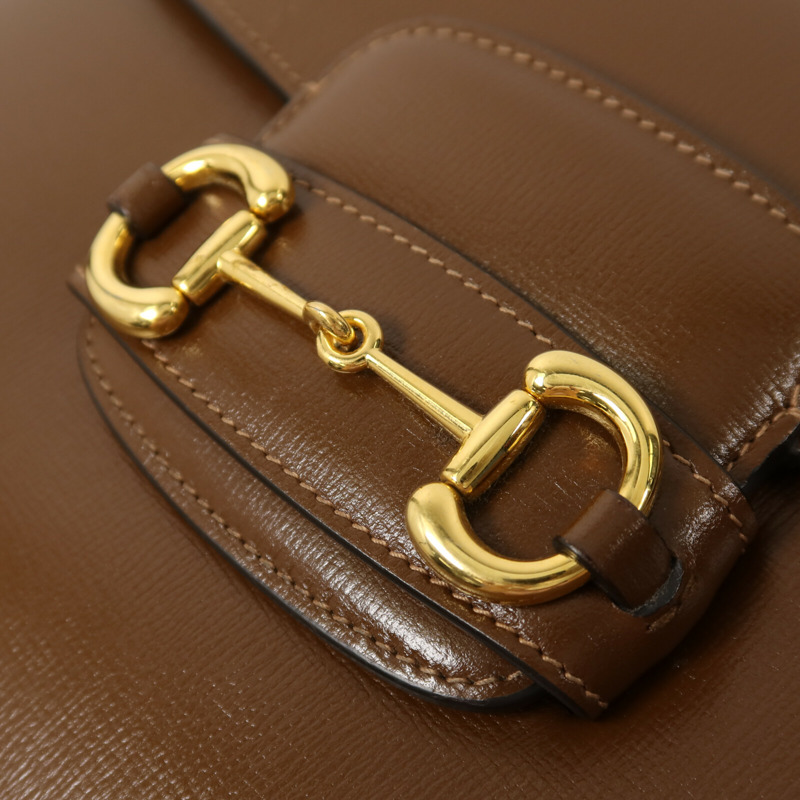 GUCCI 牛皮皮革Horsebit 1955肩背袋-9