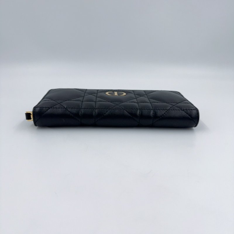 DIOR黑色羊皮MCaro薄款拉鍊的長夾(膠膜還在)-7