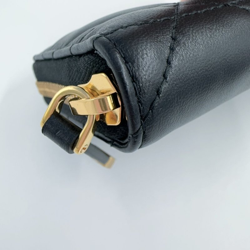 DIOR黑色羊皮MCaro薄款拉鍊的長夾(膠膜還在)-10