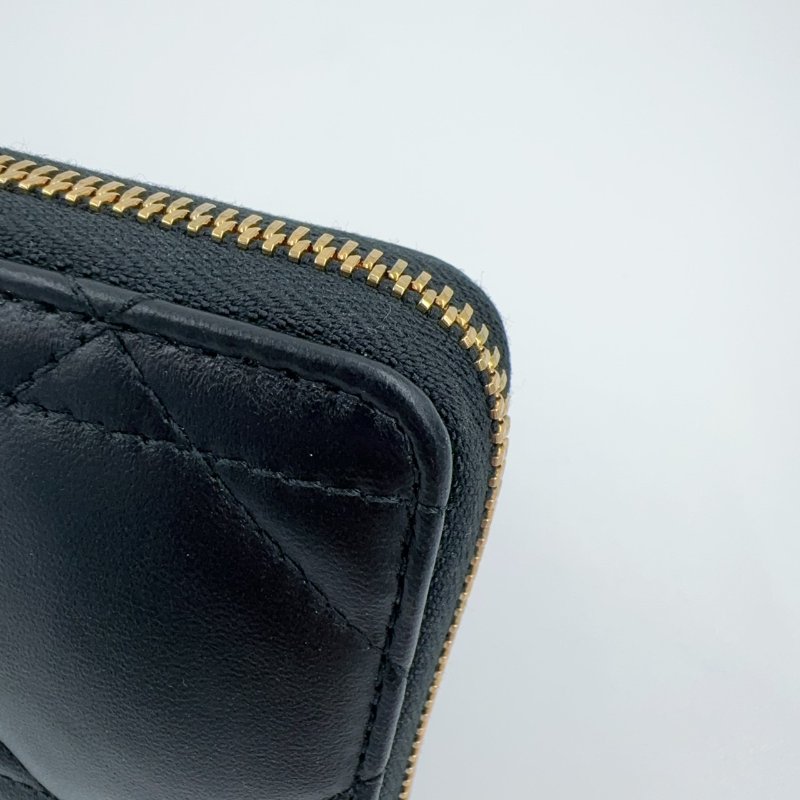 DIOR黑色羊皮MCaro薄款拉鍊的長夾(膠膜還在)-11