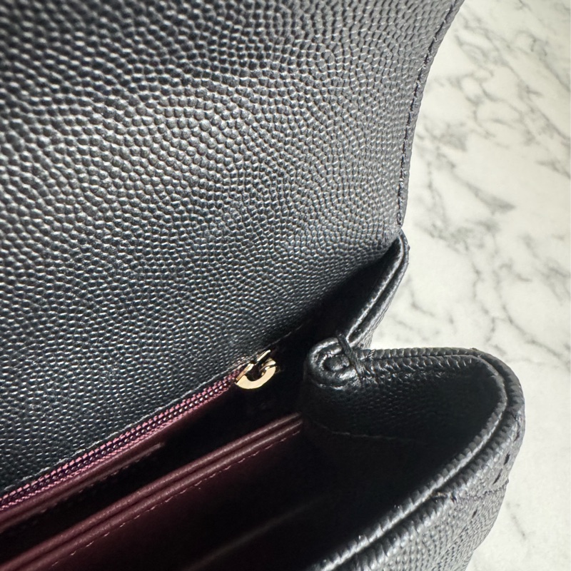 Chanel黑荔枝淡金雙C mini handle-21