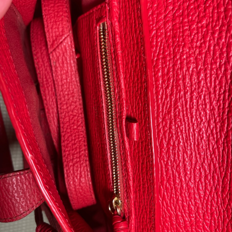 不走平台費 正品3.1 Phillip Lim Pashli 金扣式小牛皮手提/斜背包(紅)-2