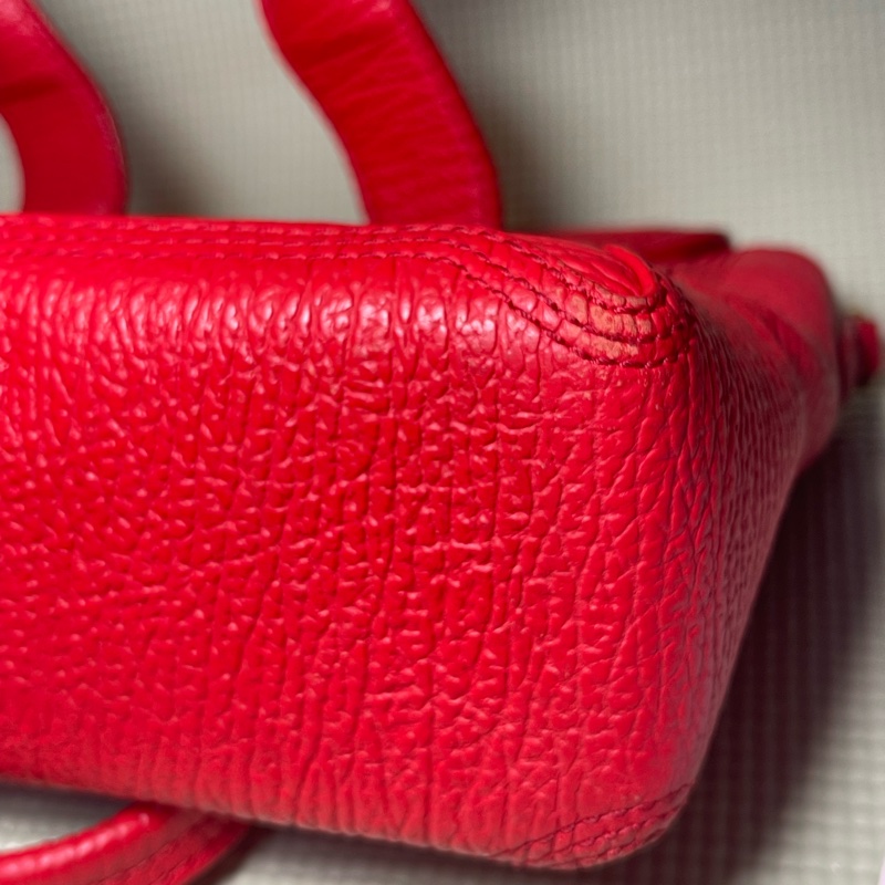 不走平台費 正品3.1 Phillip Lim Pashli 金扣式小牛皮手提/斜背包(紅)-5