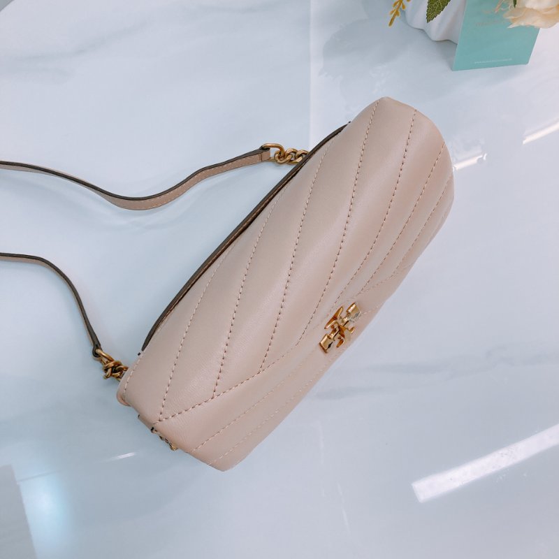 MS0670 Tory Burch 湯麗柏琦 Kira Chevron Chain Wallet Leather Beige x GHW-9