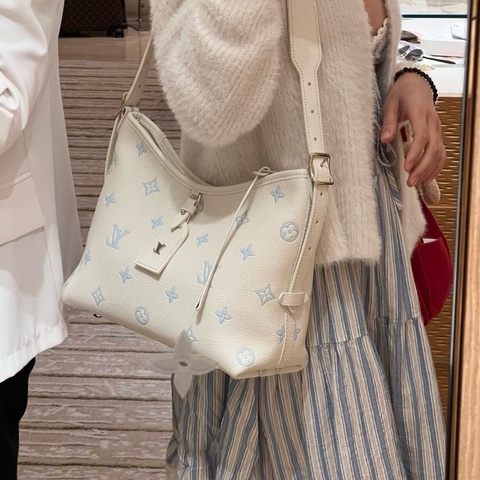 26年新款LOUIS VUITTON路易威登 小號奶油藍冰淇淋Carryall斜挎單肩包