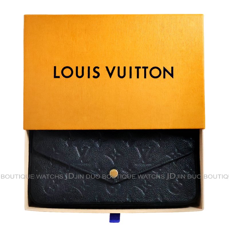 金鐸精品~C796 LOUIS VUUTTON LV路易威登M64064黑色牛皮壓紋金鍊WOC側肩背包-7