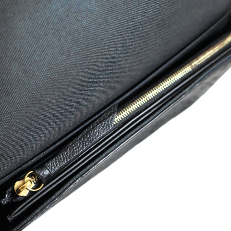 金鐸精品~C796 LOUIS VUUTTON LV路易威登M64064黑色牛皮壓紋金鍊WOC側肩背包-9