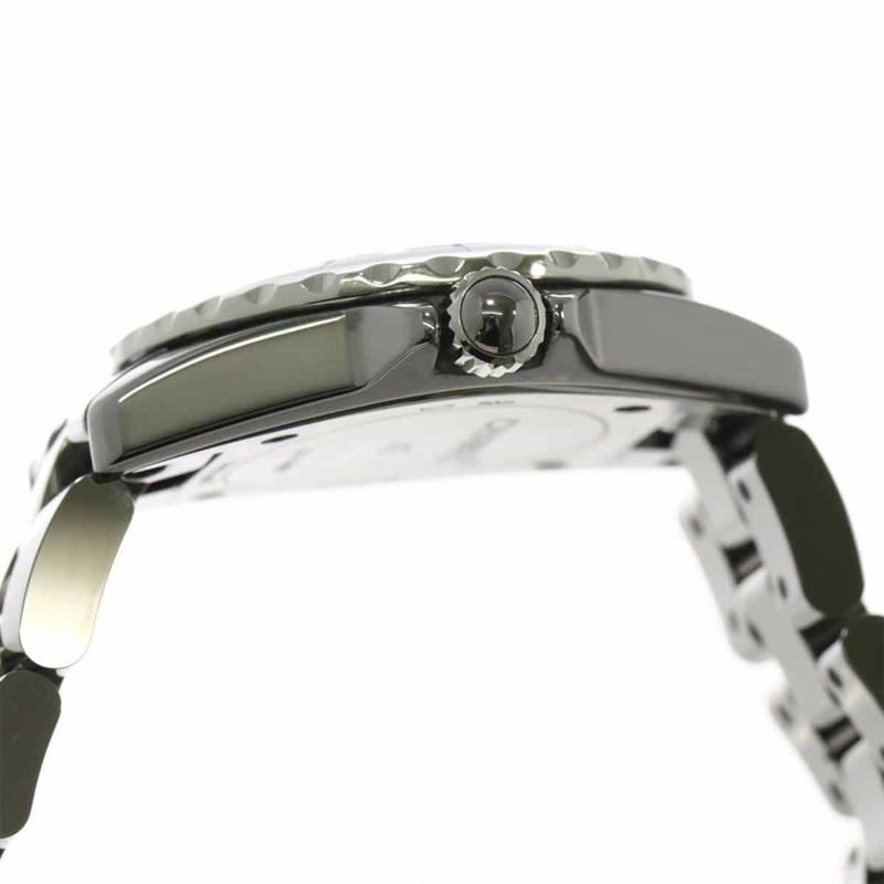 香奈兒 J12 Chromatic 29毫米 H3401 女士腕錶,日期顯示,鑲嵌8顆鑽石,銀色,石英錶-5