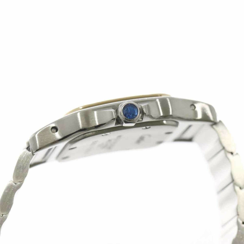 卡地亞 Santos Galbee SM W20012C4 雙色女錶,象牙色及18K黃金,石英錶-4