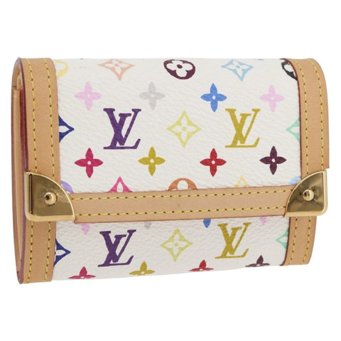 路易威登 多色 Porte Monnaie Pla 零錢包 白色 M92657 正品 YKZ1168V