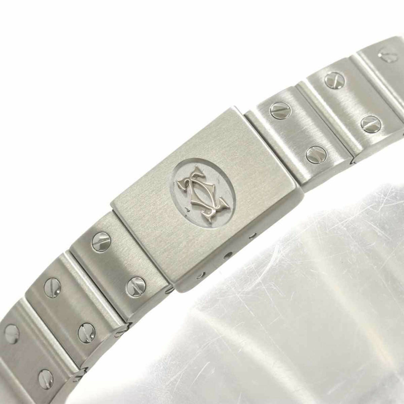 卡地亞 Santos Galbee SM W20024D6 女士腕錶，象牙色，石英錶-5