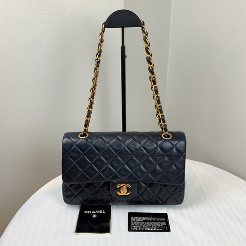 香奈兒/Chanel 經典CF金扣羊皮菱格紋鏈條單肩斜背包26x7x16cm