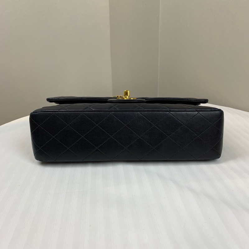 香奈兒/Chanel 經典CF金扣羊皮菱格紋鏈條單肩斜背包26x7x16cm-4