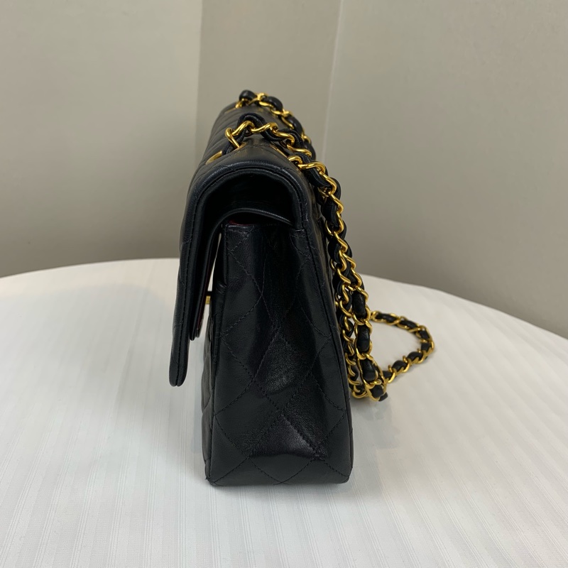 香奈兒/Chanel 經典CF金扣羊皮菱格紋鏈條單肩斜背包26x7x16cm-5