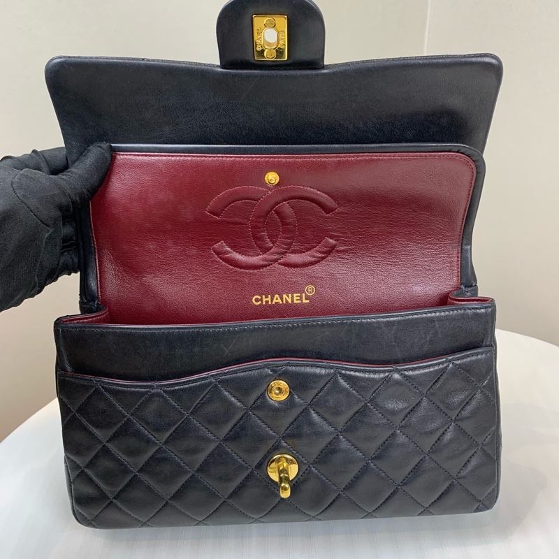 香奈兒/Chanel 經典CF金扣羊皮菱格紋鏈條單肩斜背包26x7x16cm-7