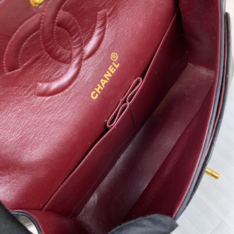 香奈兒/Chanel 經典CF金扣羊皮菱格紋鏈條單肩斜背包26x7x16cm-8