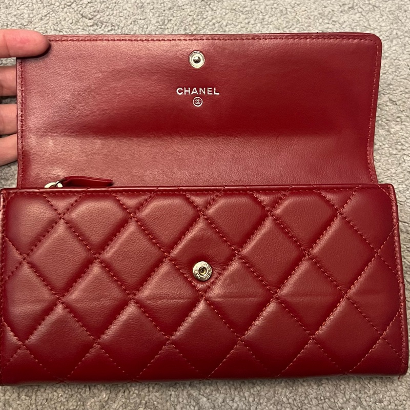CHANEL 紅色長夾-2