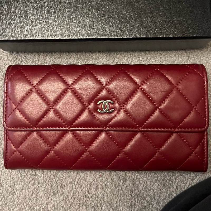 CHANEL 紅色長夾-5