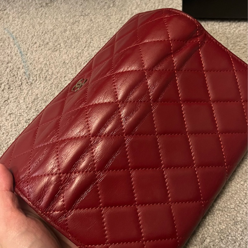 CHANEL 紅色長夾-6