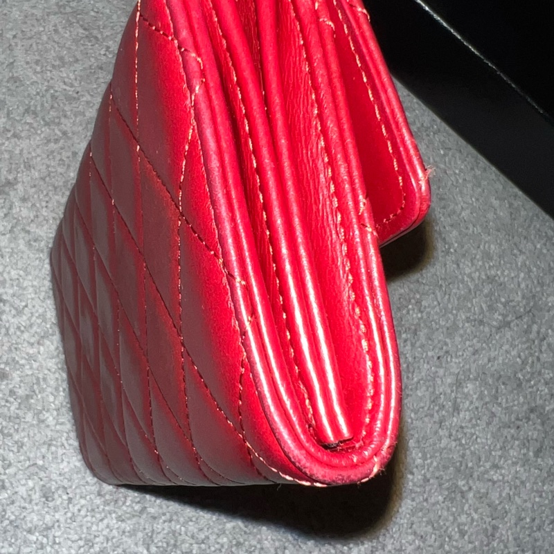 CHANEL 紅色長夾-7