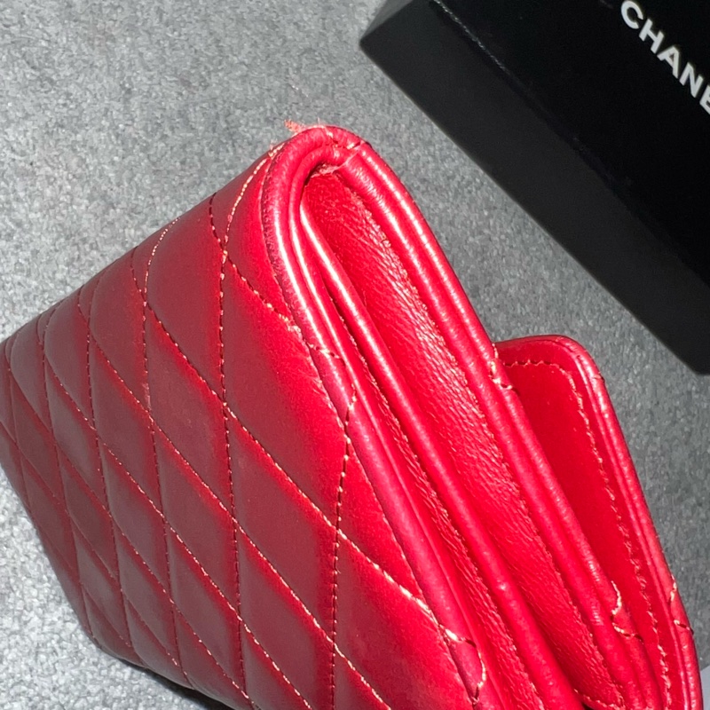 CHANEL 紅色長夾-8