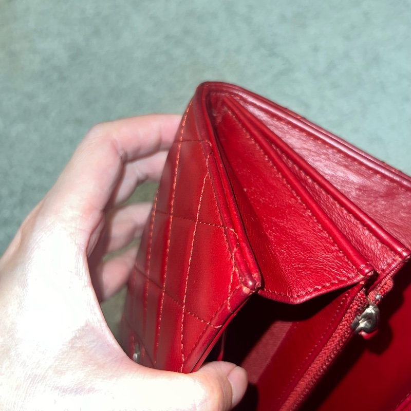 CHANEL 紅色長夾-9