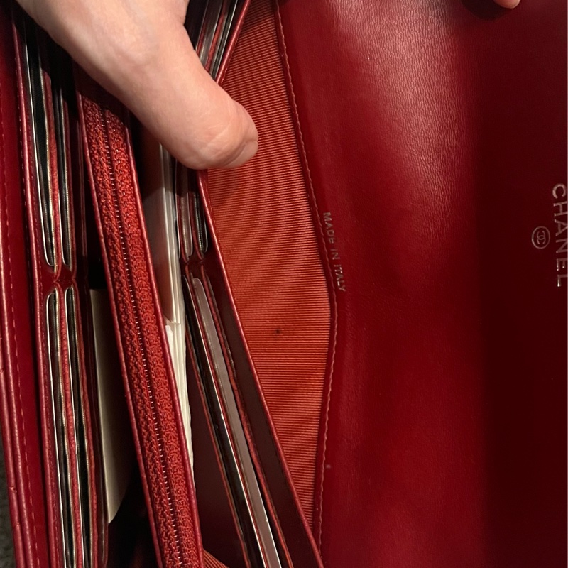CHANEL 紅色長夾-11