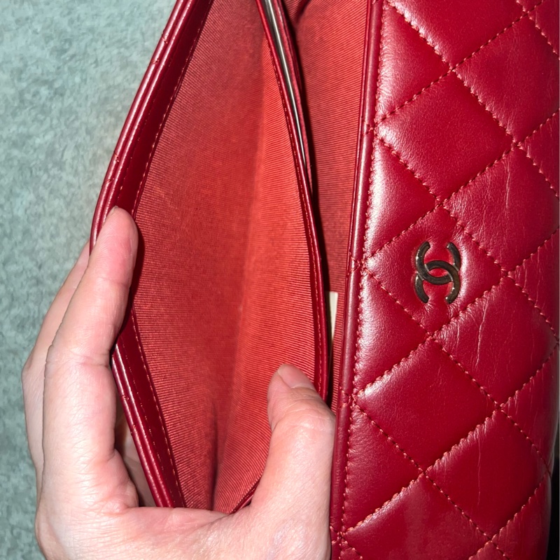 CHANEL 紅色長夾-13