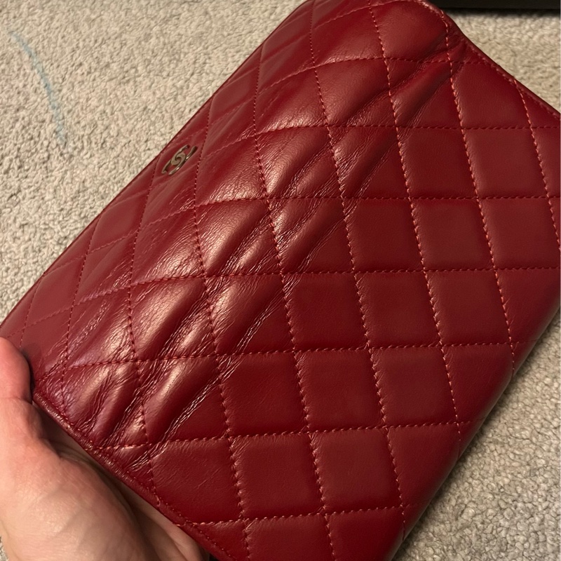 CHANEL 紅色長夾-17