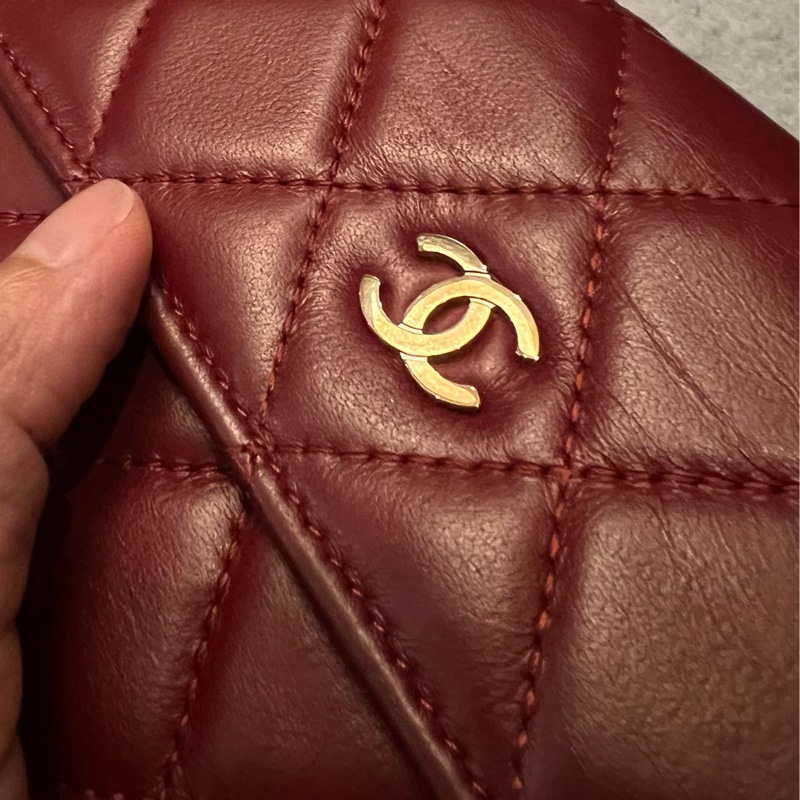 CHANEL 紅色長夾-18