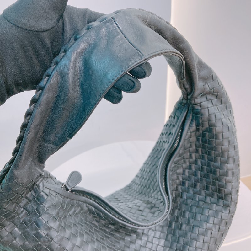 MS0676 Bottega Veneta 葆蝶家 寶緹嘉 大號 編織手提包 牛皮 黑色 銀扣 Large Hop Tote Bag Calfskin Black x PHW-10