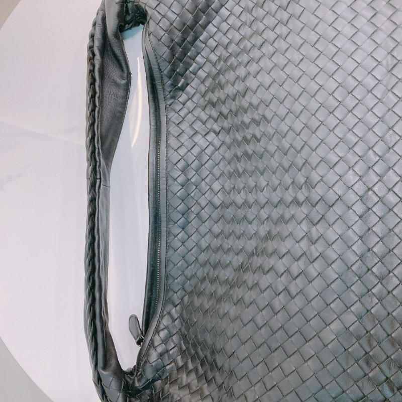 MS0676 Bottega Veneta 葆蝶家 寶緹嘉 大號 編織手提包 牛皮 黑色 銀扣 Large Hop Tote Bag Calfskin Black x PHW-12