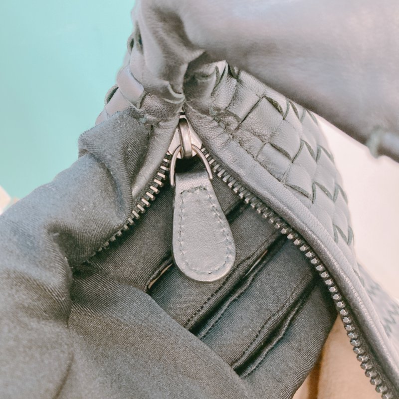 MS0676 Bottega Veneta 葆蝶家 寶緹嘉 大號 編織手提包 牛皮 黑色 銀扣 Large Hop Tote Bag Calfskin Black x PHW-14