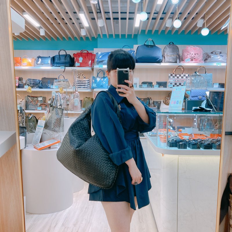 MS0676 Bottega Veneta 葆蝶家 寶緹嘉 大號 編織手提包 牛皮 黑色 銀扣 Large Hop Tote Bag Calfskin Black x PHW-23