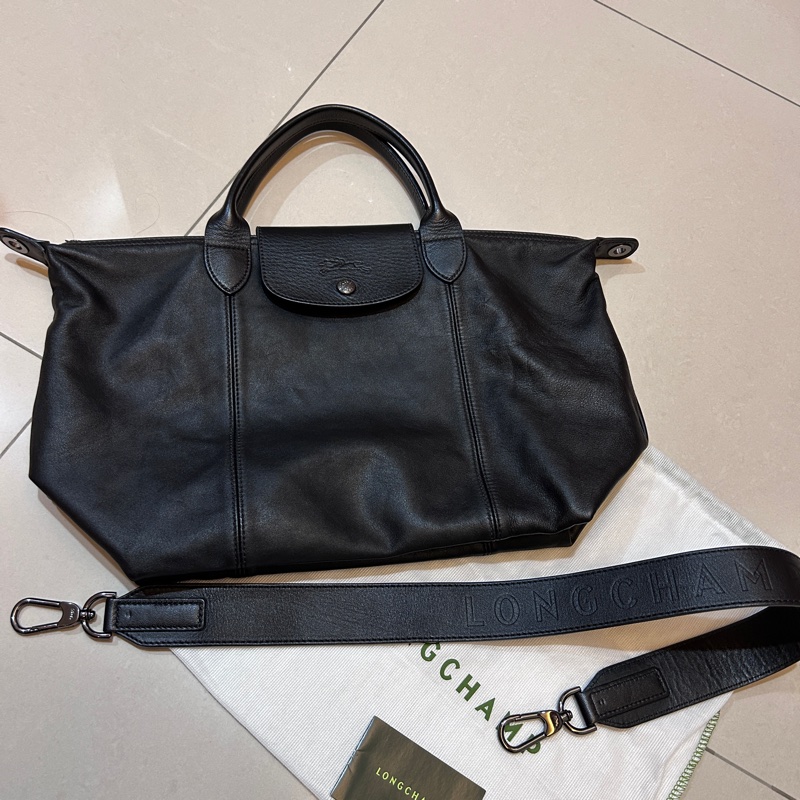 Longchamp 小羊皮中型肩背斜背手提包-0