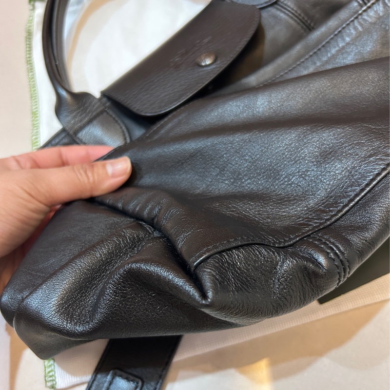 Longchamp 小羊皮中型肩背斜背手提包-9