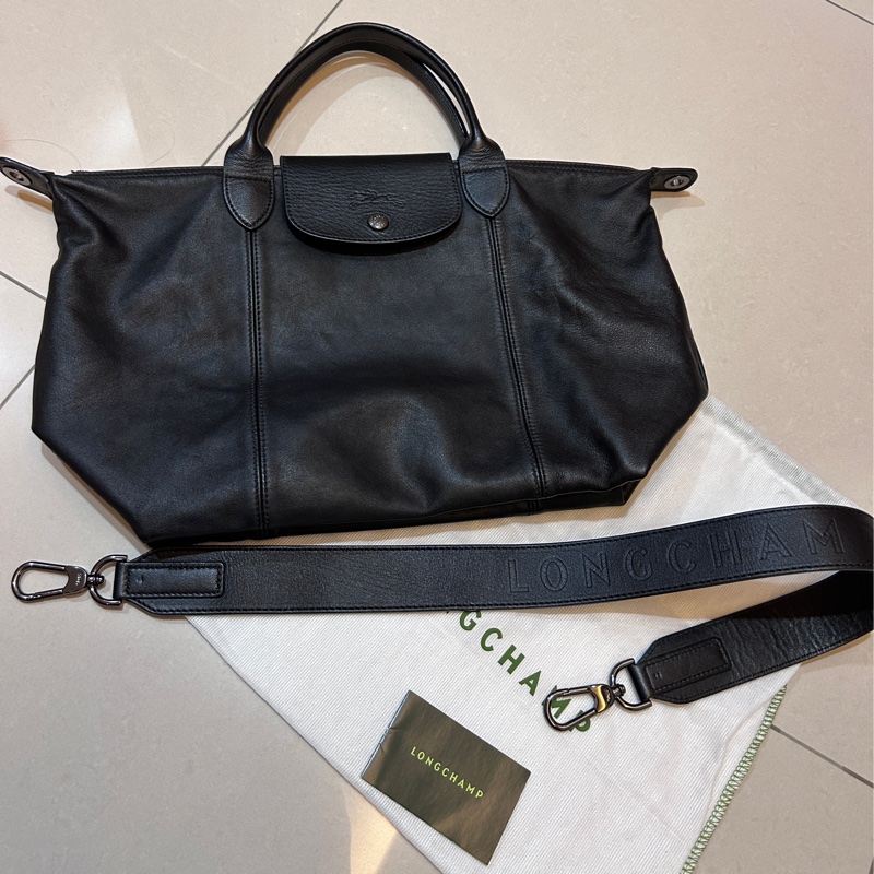 Longchamp 小羊皮中型肩背斜背手提包-16