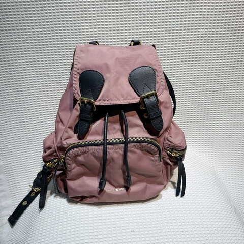 Burberry巴寶莉Rucksack牛皮帆布雙肩包