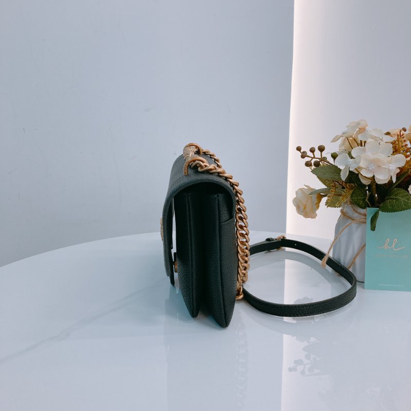 MS0636 Pinko 品高 燕子包 斜背 單肩 迷你 皮革 黑色 金扣 Love One Soft Crossbody Bag Mini 23cm Leather Black x GHW-3