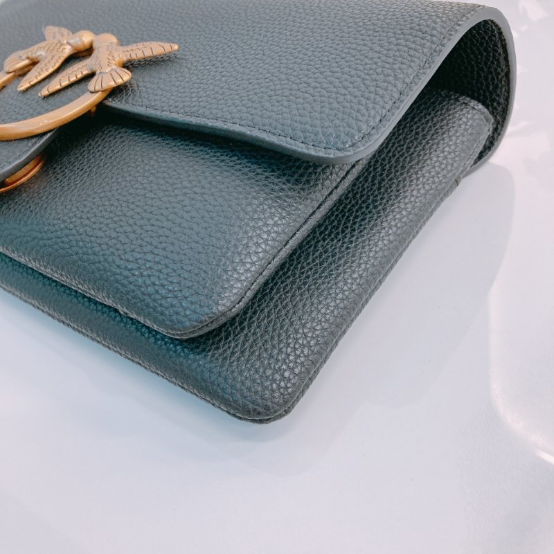 MS0636 Pinko 品高 燕子包 斜背 單肩 迷你 皮革 黑色 金扣 Love One Soft Crossbody Bag Mini 23cm Leather Black x GHW-6