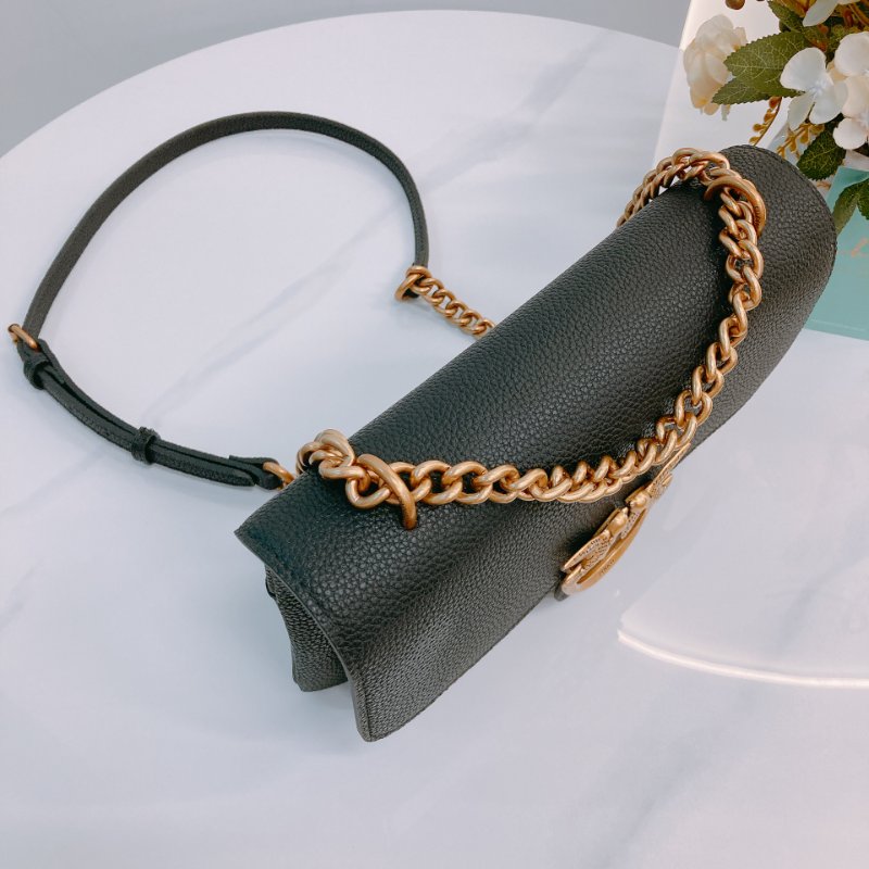 MS0636 Pinko 品高 燕子包 斜背 單肩 迷你 皮革 黑色 金扣 Love One Soft Crossbody Bag Mini 23cm Leather Black x GHW-9