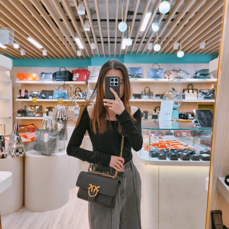 MS0636 Pinko 品高 燕子包 斜背 單肩 迷你 皮革 黑色 金扣 Love One Soft Crossbody Bag Mini 23cm Leather Black x GHW-20