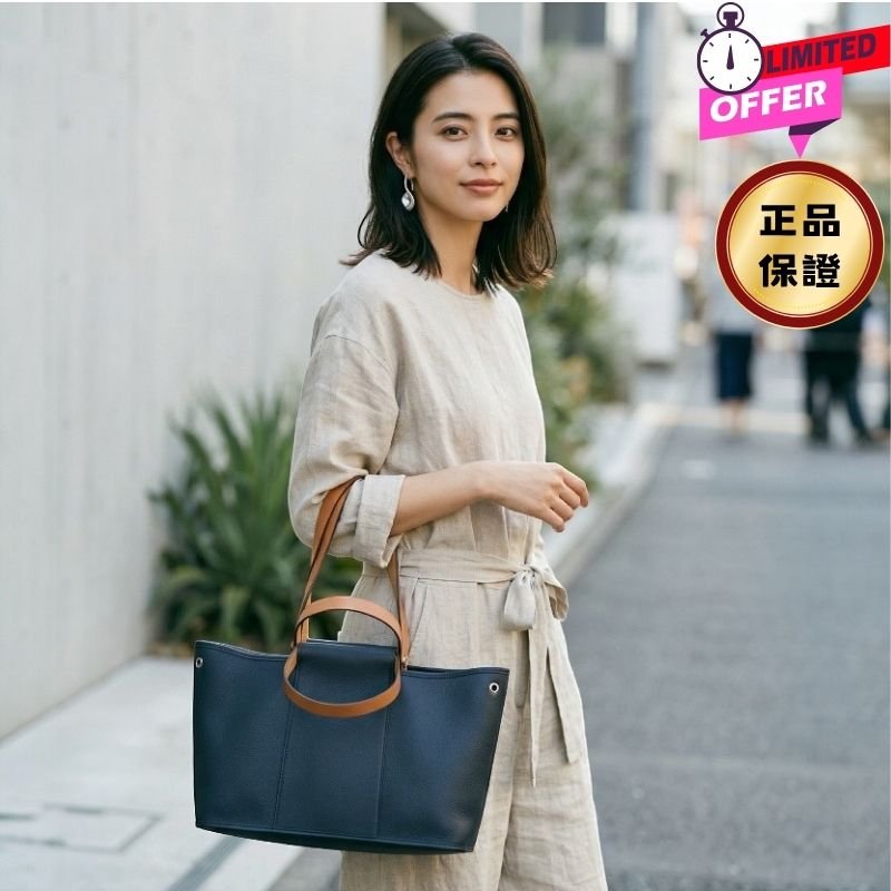 ⏰限時特賣價🌺Hermes Cabag 38 Canvas 愛馬仕帆布單肩包托特包 海軍藍色-0