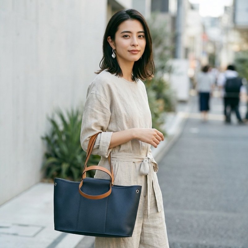 ⏰限時特賣價🌺Hermes Cabag 38 Canvas 愛馬仕帆布單肩包托特包 海軍藍色-6