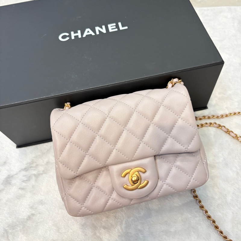 Chanel CF金球調節鏈 芯片款 方胖 灰粉色 粉紫色-0